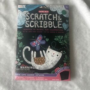 NEW Scratch & Scribble Mini Kit Cats Guided Artwork 6 Sheets NIP